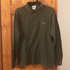 Forest green long-sleeved Lacoste polo